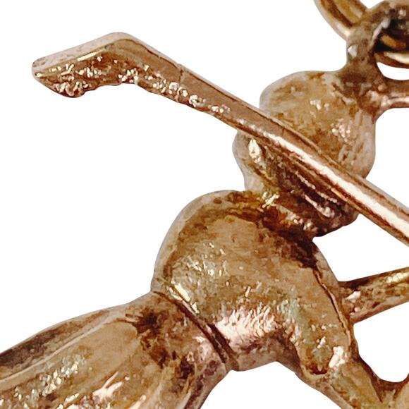 Vintage Mid Century Gold Filled Female Golfer Charm Pendant Sports Jewelry - Picture 4 of 9